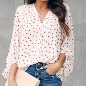 VICI Love You Boo Balloon Sleeve Blouse Small